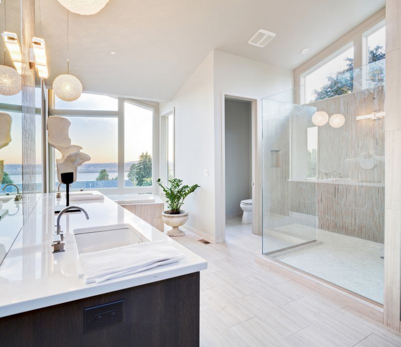 Bathroom with Custom Glass Enclosures
